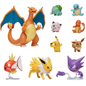 Pokémon Official Ultimate Battle Figure 10-Pack - 2" Pikachu, 2" Charmander, 2" Squirtle, 2" Bulbas...