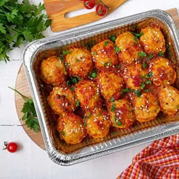 NYHI 9x13 Disposable Aluminum Foil Pans With Lids - 10 Pack for Baking, Catering & Roasting