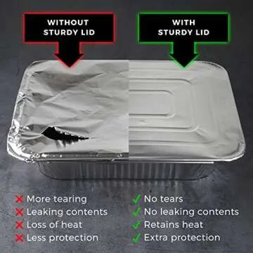 NYHI 9x13 Disposable Aluminum Foil Pans with Lids Pack