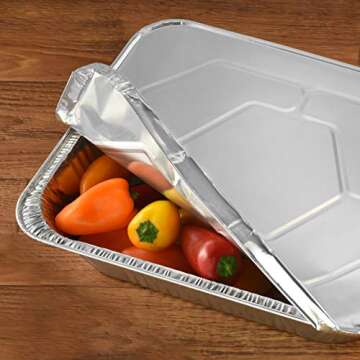 NYHI 9x13 Disposable Aluminum Foil Pans with Lids Pack