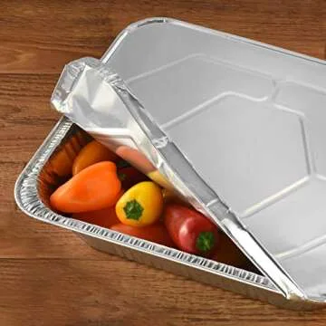NYHI 9x13 Disposable Aluminum Foil Pans with Lids Pack
