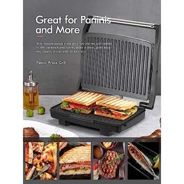 Yabano Panini Press Grill - Quick & Easy Gourmet Sandwich Maker