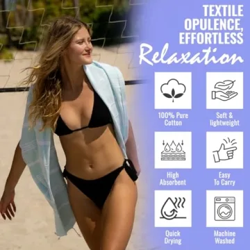 Extra Large Turkish Beach Towel Quick Dry Sand Free for All Ages