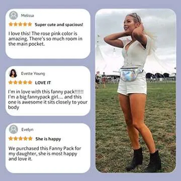 Holographic Fanny Packs for Women – Outdoor Sport Waist Pack for Running, Hiking, Traveling for Men (Silver)