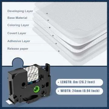 Labelife Compatible 24mm Label Tape Replacement for Brother P Touch Tze TZ Tape 24mm 0.94 Laminated Clear TZe-151 TZe151 1 Inch for Ptouch PTD600 PT-P710BT PT-P750W Label Maker, 4 Pack Black on Clear