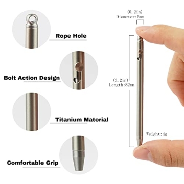 Compact YEEMO Mini Titanium EDC Pen with Keychain