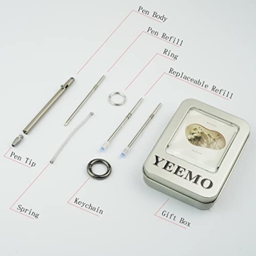 Compact YEEMO Mini Titanium EDC Pen with Keychain