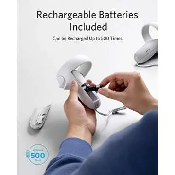 Anker Charging Dock for Oculus Quest 2, Oculus Certified Charging Station Stand Set, Headset Display Holder and Controller Mount Station with 2 Rechargeable Batteries, USB-C Charger and Cable