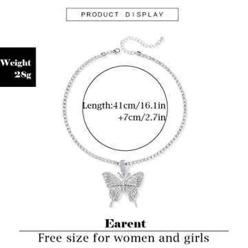 Stylish Rhinestone Butterfly Necklace for Women