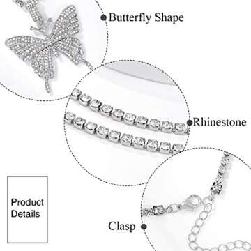 Stylish Rhinestone Butterfly Necklace for Women