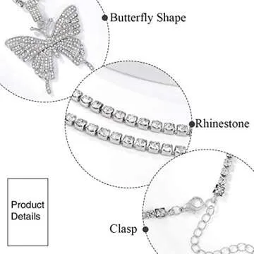 Stylish Rhinestone Butterfly Necklace for Women