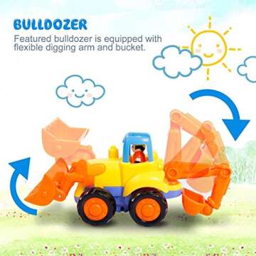 Friction Powered Toy Trucks Set for Toddlers - Educational Fun
