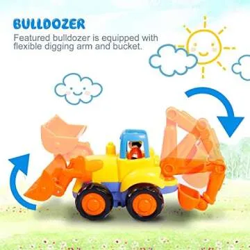 Friction Powered Toy Trucks Set for Toddlers - Educational Fun