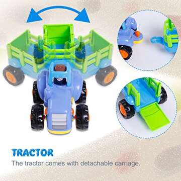 Friction Powered Toy Trucks Set for Toddlers - Educational Fun