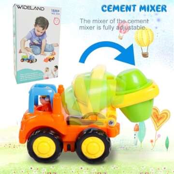 Friction Powered Toy Trucks Set for Toddlers - Educational Fun