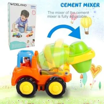 Friction Powered Toy Trucks Set for Toddlers - Educational Fun