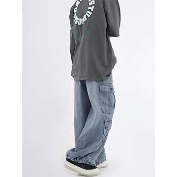 Grunge Emo Pants Y2K Baggy Jeans Fairycore Clothing Acubi Fashion Denim Cargo Sweatpant for Women Al...