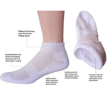 FORMEU Women's Moisture Wicking Athletic Low Cut Ankle Cotton Cushion Socks Breathable Comfortable 4...