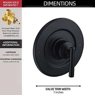 Moen T2901BL Gibson Trim Kit - Matte Black Quality