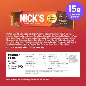 Nick's Keto-Friendly Protein Bars Chocolate Caramel 15g Protein
