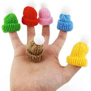 GXXMEI 55PCS Mini Christmas Knit Hats - DIY Hair Accessories Crafts & Ornaments (Multi-Color)