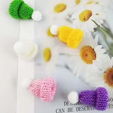 GXXMEI 55PCS Mini Christmas Knit Hats - DIY Hair Accessories Crafts & Ornaments (Multi-Color)