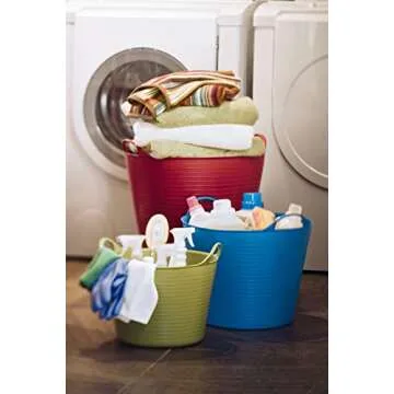 Red Gorilla Large Flexible Plastic Tub, Toy Storage, Laundry, Gardening & More, 38 Liter/10 Gallon, Blue