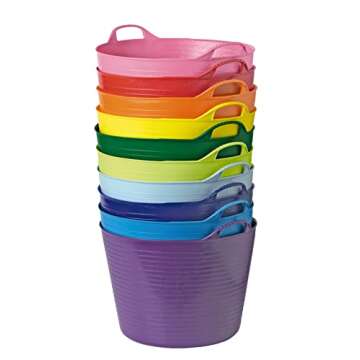 Red Gorilla Large Flexible Plastic Tub, Toy Storage, Laundry, Gardening & More, 38 Liter/10 Gallon, Blue