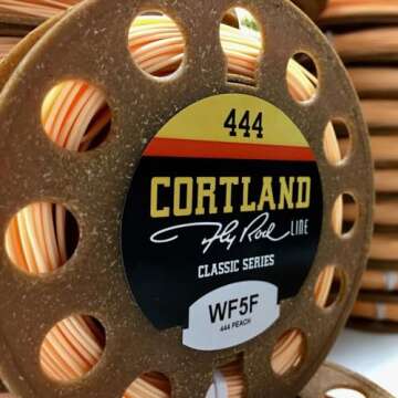 CORTLAND 444 Peach Fly Fishing Line with Front Welded Loop - 90 FT Durable Easy Casting Ultra Supple High Floating Classic Series Fly Rod Line for Freshwater, DT4F / Pack 1