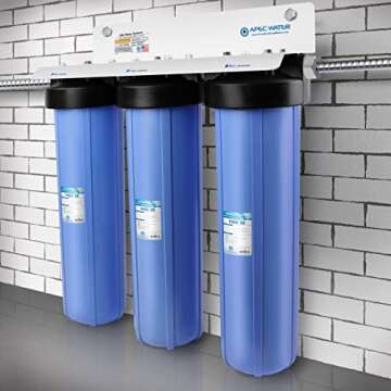APEC Water Systems 3-Stage Whole House Water Filter System with Sediment, KDF and Carbon Filters (CB3-SED-KDF-CAB20-BB)