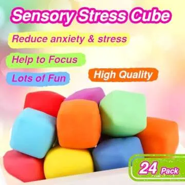 24 Pack Soft Fidget Cubes for Stress Relief and Fun