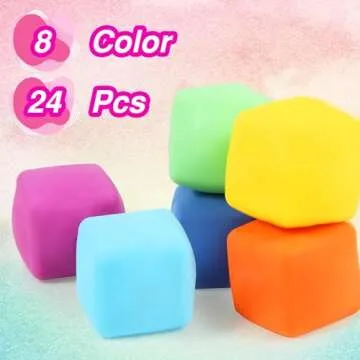 24 Pack Soft Fidget Cubes for Stress Relief and Fun