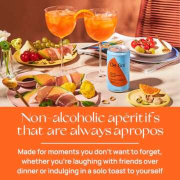 De Soi Spritz Italiano Non-Alcoholic Aperitif by Katy Perry - Sparkling Adaptogen Beverage with L-theanine, Lion's Mane, Reishi Mushroom | Non-Alcoholic, Vegan & Gluten-Free | 4-PACK (8 Fl Oz Cans)