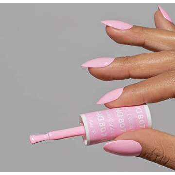 DND Gel Polish Set, Pink Collection, UV/LED Gel Polish and Air Dry Nail Lacquer, Matching Chip-Free Polish Duo, 807 Cotton Candy, 0.5 Fl Oz