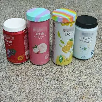 Soda/Beverage/Beer Saver Can Lids, Silicone Can Stopper Covers with No Spill - Fits standard Soda/Beverage/Beer cans (3 Pack, Orange/Gray/Camouflage Red)