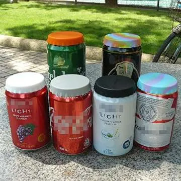 Soda/Beverage/Beer Saver Can Lids, Silicone Can Stopper Covers with No Spill - Fits standard Soda/Beverage/Beer cans (3 Pack, Orange/Gray/Camouflage Red)