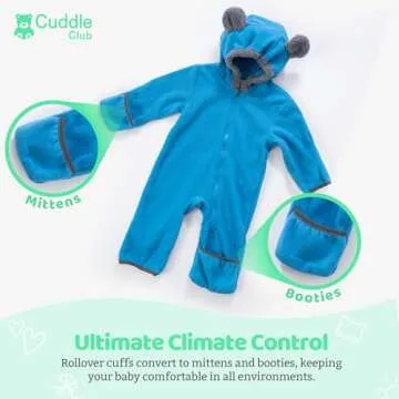 Fleece Baby Bunting Bodysuit – Infant One Piece Kids Hooded Romper Outerwear Toddler Jacket