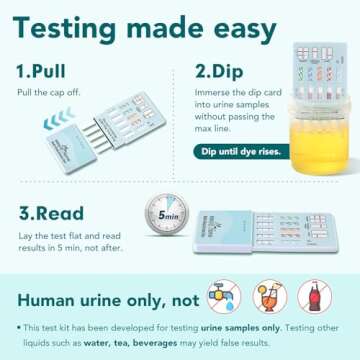 Easy@Home Multi-Drug Screen Test: Testing Amphetamine Oxazepam Cocaine Morphine Cannabinoids Home Ur...