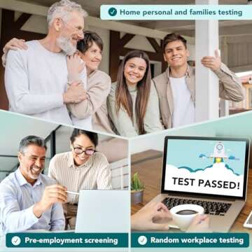 Easy@Home Multi-Drug Screen Test: Testing Amphetamine Oxazepam Cocaine Morphine Cannabinoids Home Urine Drug Testing Kits - #EDOAP-754 (5 Pack)