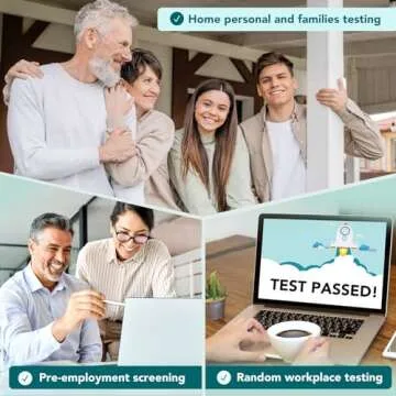 Easy@Home Multi-Drug Screen Test: Testing Amphetamine Oxazepam Cocaine Morphine Cannabinoids Home Urine Drug Testing Kits - #EDOAP-754 (5 Pack)