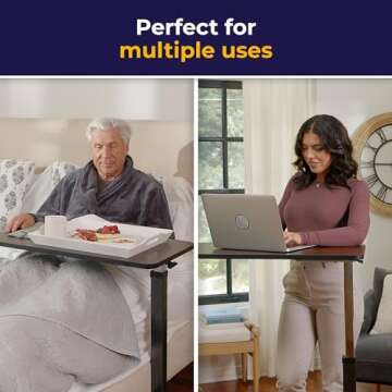 Adjustable Drive Medical Overbed Table with Wheels