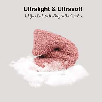 HomeTop Women's Fuzzy Curly Fur Memory Foam Loafer Slippers Bedroom House Shoes with Polar Fleece Lining (9-10, Pink)