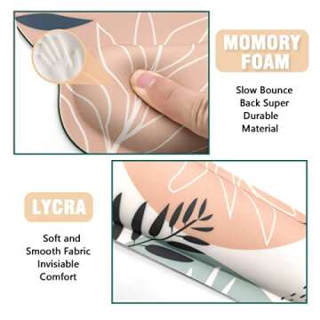 Memory Foam Ergonomic Keyboard Wrist Rest Pad and Mouse Wrist Rest Support Mouse Pad Set with Non-Sl...