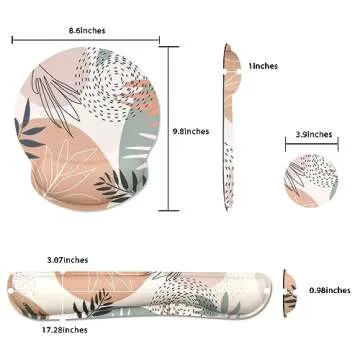 Memory Foam Ergonomic Keyboard Wrist Rest Pad and Mouse Wrist Rest Support Mouse Pad Set with Non-Slip Rubber Base Set for Office Gaming Easy Typing & Pain Relief - Minimalistic