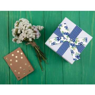 Habbiful 2.5" Spring Wired Ribbon for DIY Gift Wrapping