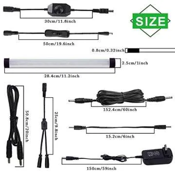 AIBOO LED Under Counter Light Rigid Bar Kit, Plug in Corded Under Cabinet Lighting with 12V LED Dimmable Switch for Counter Shelf Showcase Display Lighting (6 Panels,Warm White)