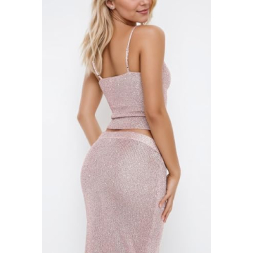 Chic Naileksi Glitter Knit 2 Piece Set for Parties and Holidays