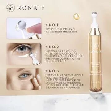 5% Caffeine Eye Cream with 360° Roller: Eye Cream for Dark Circles and Puffiness - Under Eye Serum Hydrate Eye Area - Reduce Wrinkles and Fine Lines