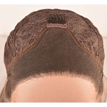 K'ryssma® Platinum Blonde Glueless Synthetic Hair Lace Front Wigs Long Natural Straight Half Hand Tied Replacement Full Wig For Women Heat Friendly 22inch