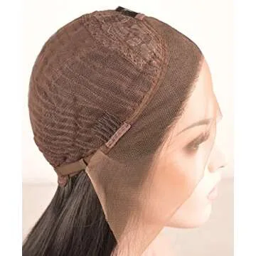 K'ryssma® Platinum Blonde Glueless Synthetic Hair Lace Front Wigs Long Natural Straight Half Hand Tied Replacement Full Wig For Women Heat Friendly 22inch